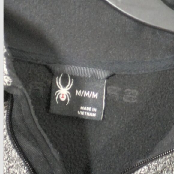Spyder Men's Full Zip Knit Jacket Waffle Knit Gray & Black Size M - Picture 6 of 6